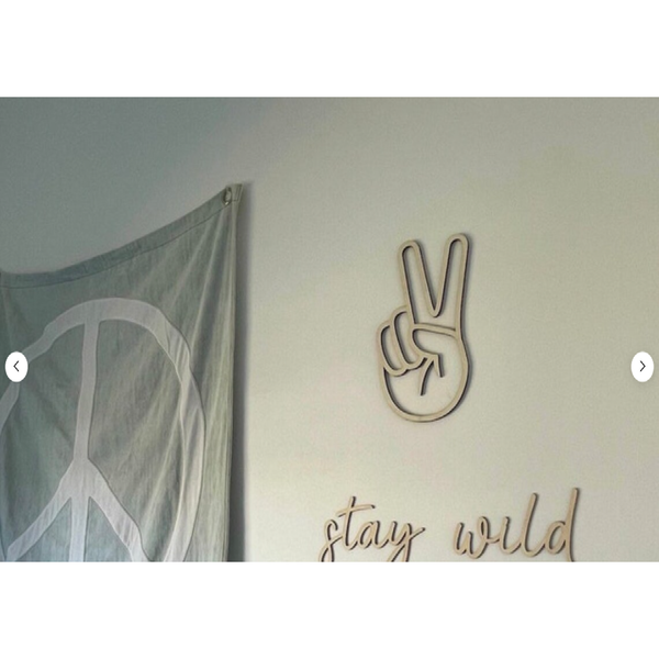 Wooden Hand Peace Sign Wall Decor
