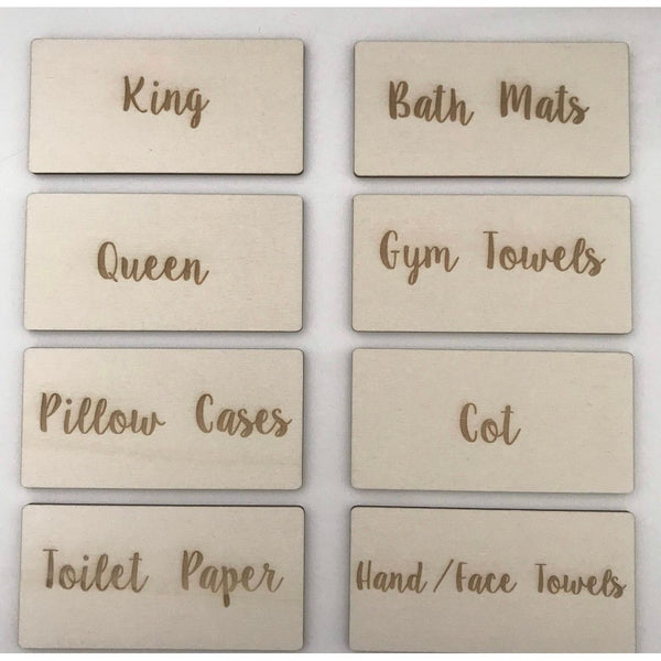 Linen and Pantry wooden tags