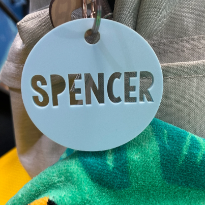 Personalised Name Bag Tags 3D Kids / Kinder or Nappy Bag Tags