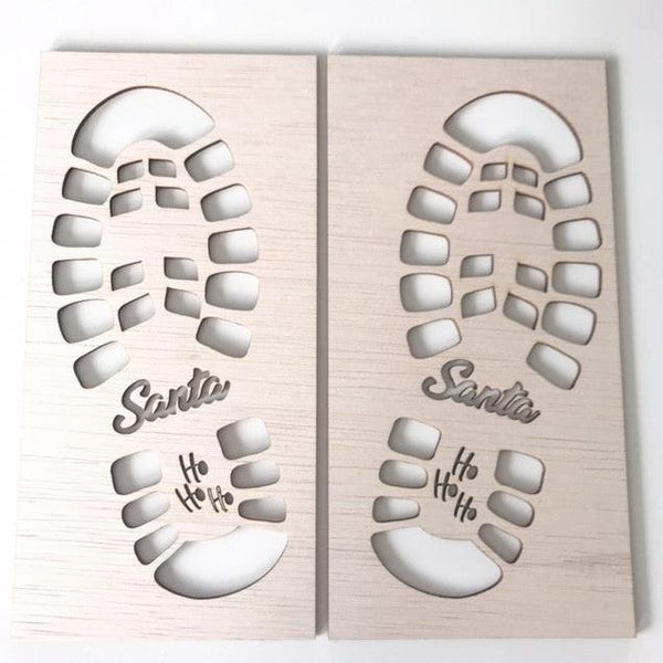 Santa Boot Prints Wooden Stencils
