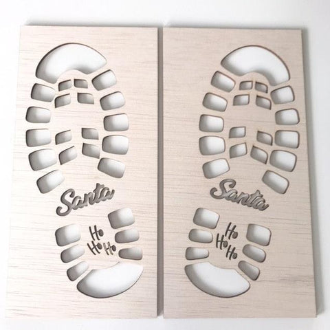 Santa Boot Prints Wooden Stencils