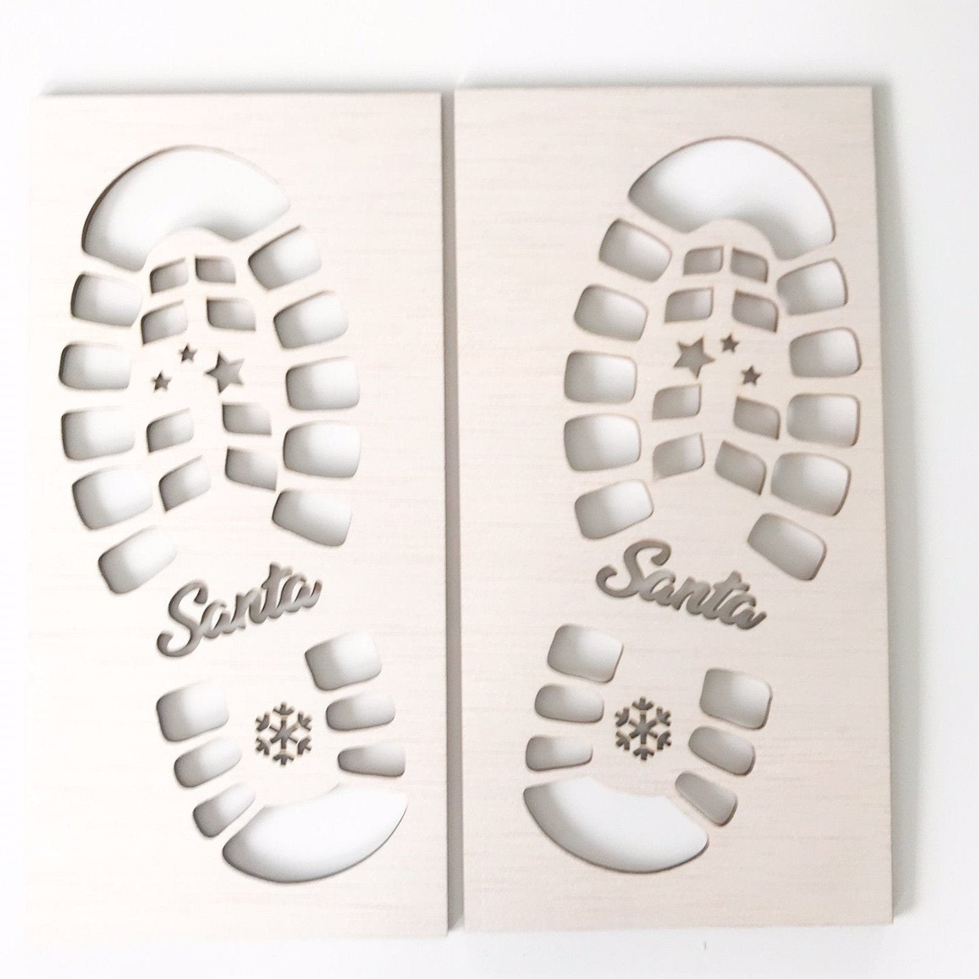 Santa Boot Prints Wooden Stencils
