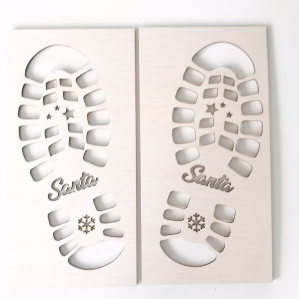 Santa Boot Prints Wooden Stencils