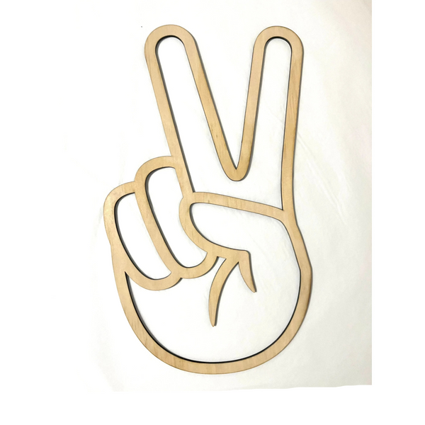 Wooden Hand Peace Sign Wall Decor