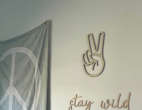Wooden Hand Peace Sign Wall Decor