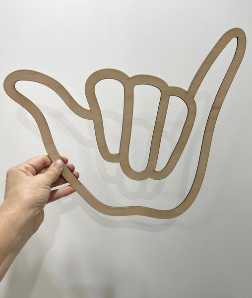 Wooden Shaka Sign Wall Decor