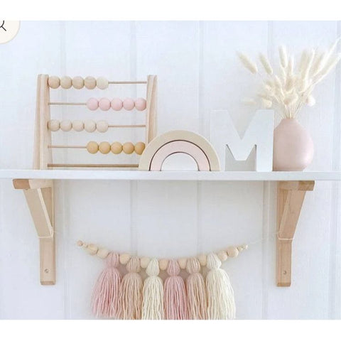 Kids Wooden Abacus Baby Nursery Shelf Decor