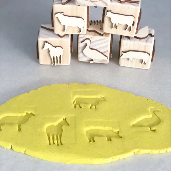 Wooden Stampers for Play Dough