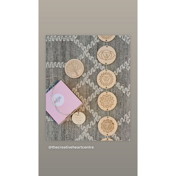 Wooden Chakras  Set Wall Art Hanging - Reiki energy infused