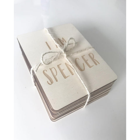 Kids Personalised Wooden I Am Affirmations Cards Set of 12
