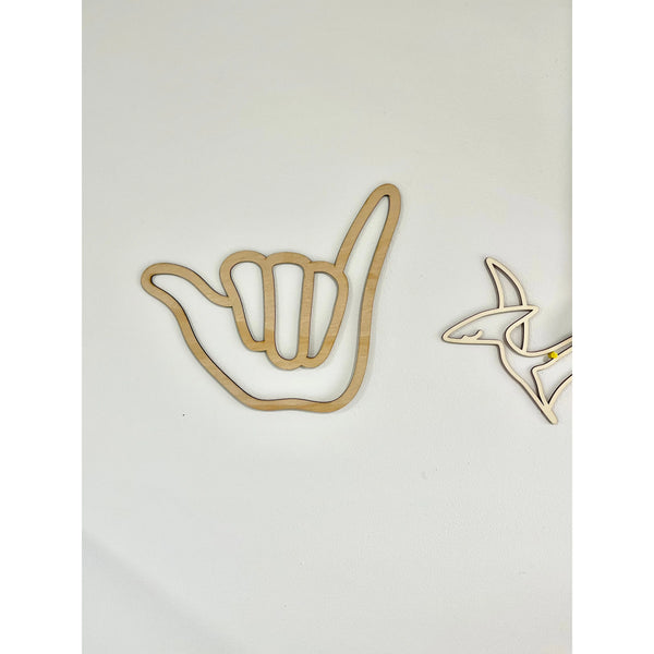 Wooden Shaka Sign Wall Decor